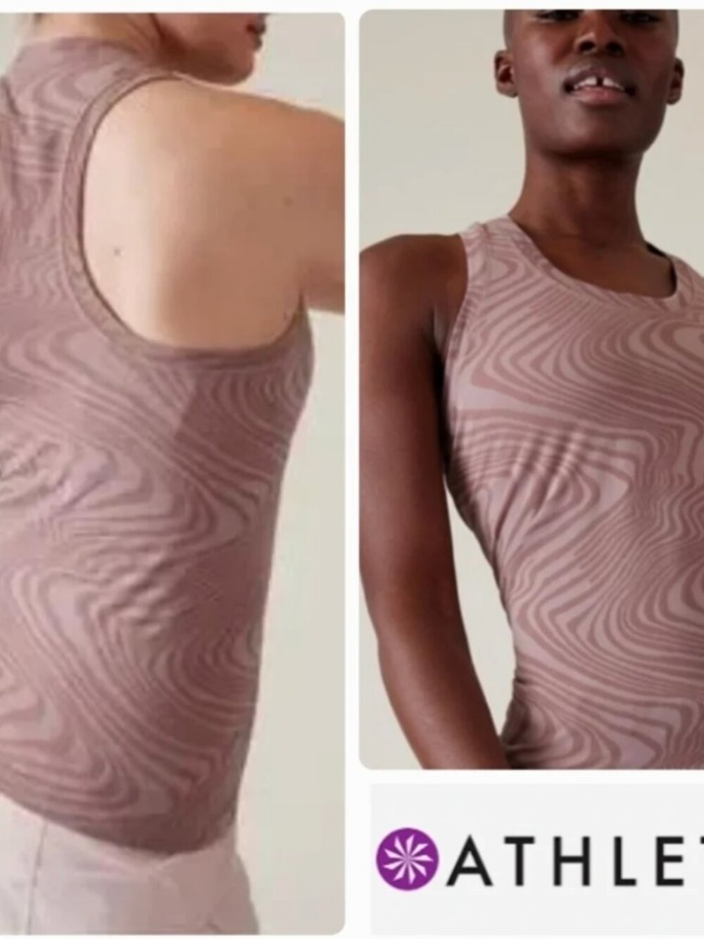 ATHLETA MOMENTUM Seamless Tank Top Pink Mauve Marble Size MEDIUM 8 10